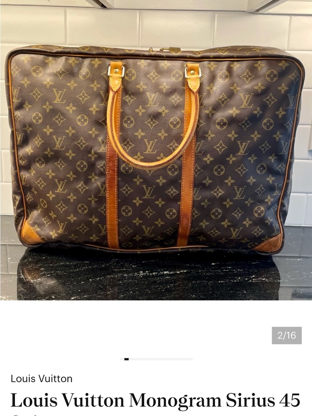 Louis Vuitton Monogram Sirius 45 Travel Bag in Brown and Tan - Picture 2 of 7